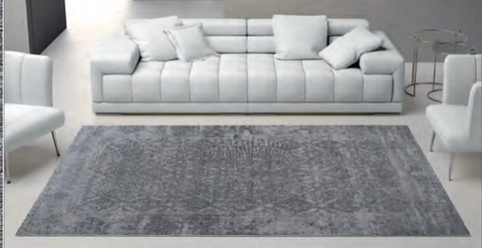 Tappeto per interno damasco antiscivolo e leggero 2 colori
