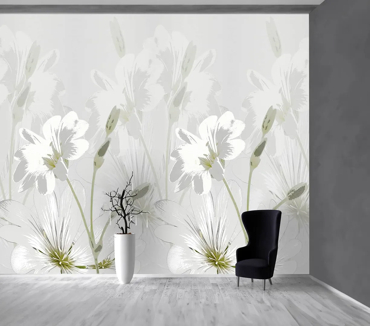 Wonderwall vol1 -  Pannello in carta da parato floreale in due colorazioni, dimensioni L188cm x H300cm ripetibile