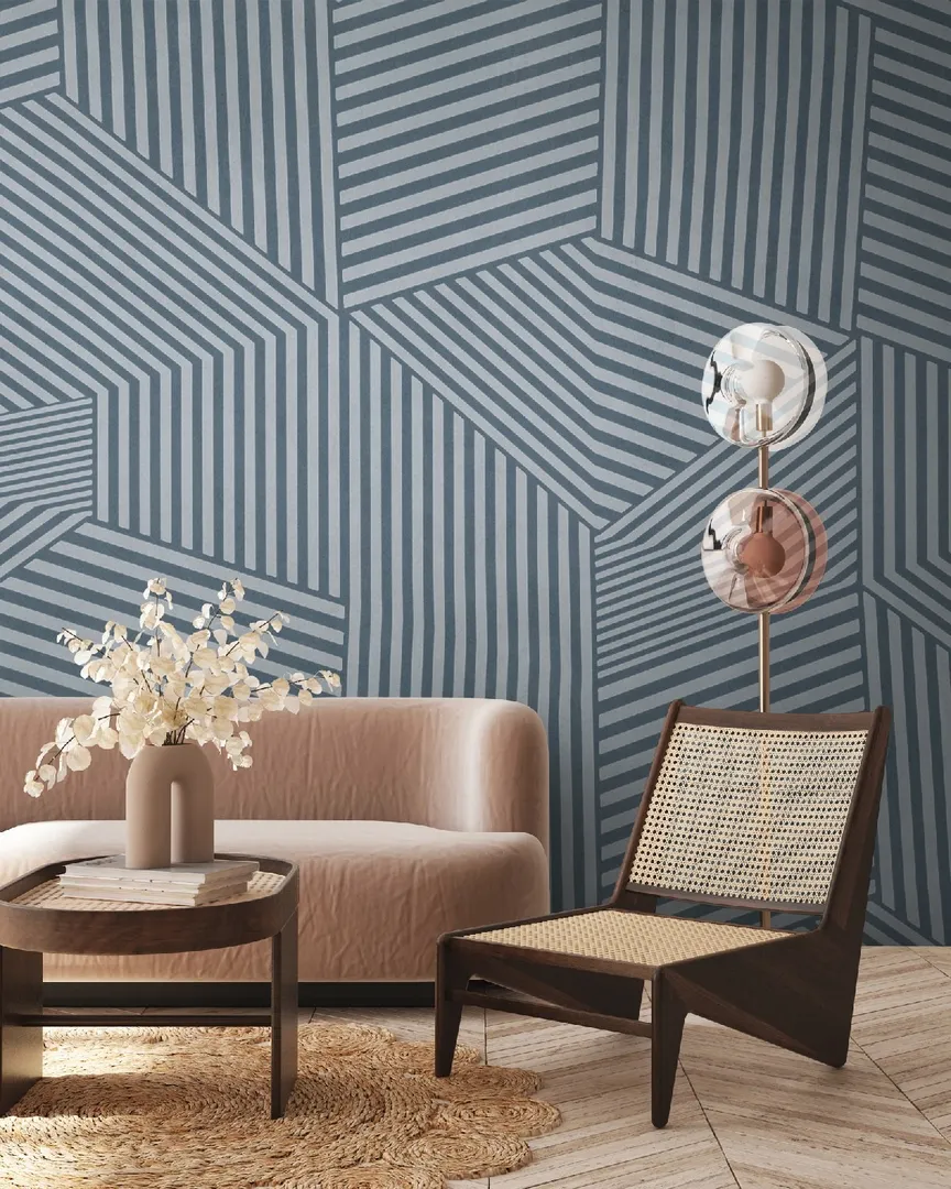 Unico - Parati unici geometrici tridimensionali  non ripetibile dimens. L3.71m x H2.80m