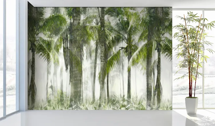 Feature Walls - Carta da parati alberi tropicali ripetibili, dim. H2.80m x L2.65m