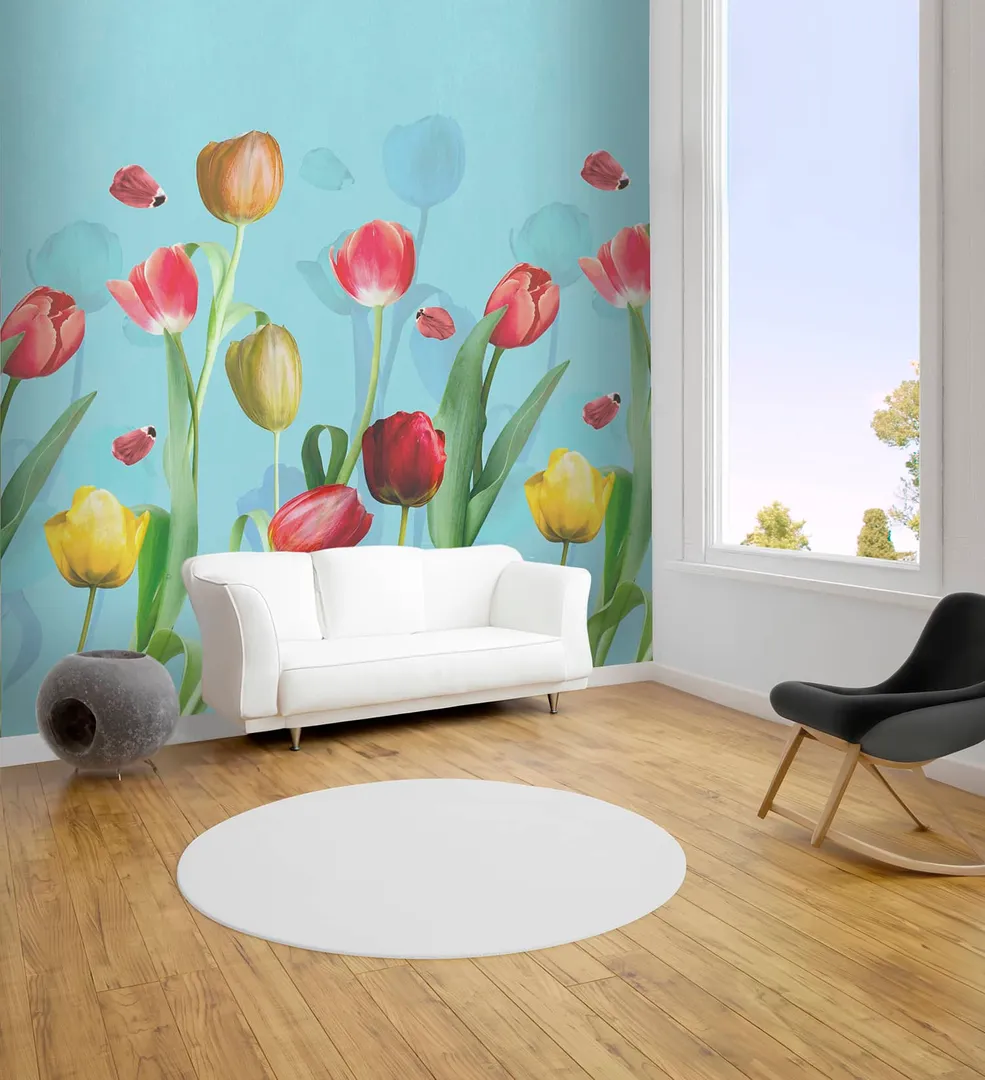 Wonderwall vol1 -  Pannello in carta da parato floreale, vari colori, dimensioni L188cm x H300cm ripetibile