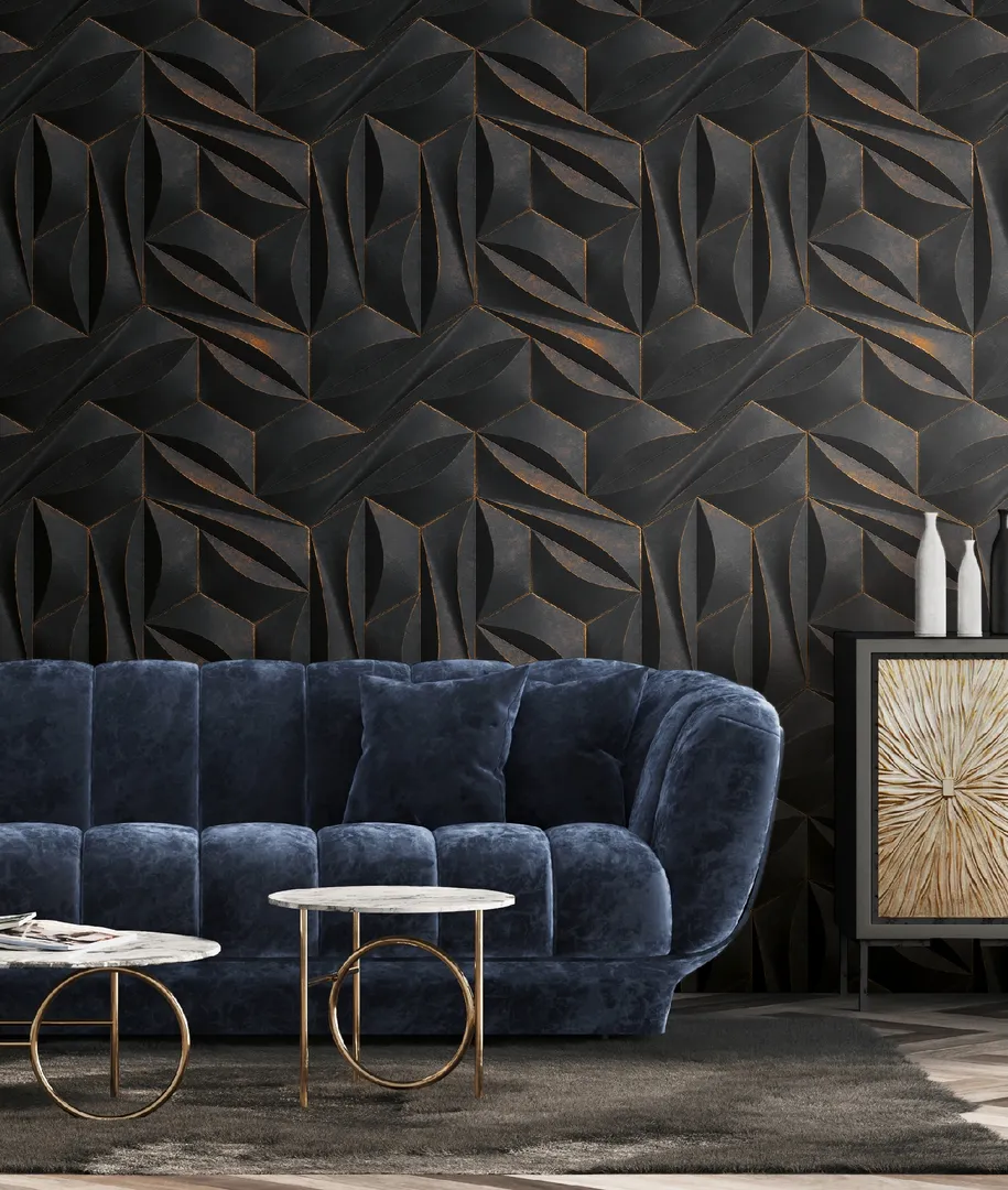 City Shapes - Parato unico e ripetibile tridimensionale vari colori. Dimens. L1.59m x H 2.80m