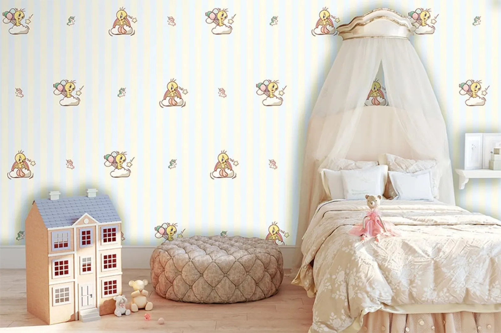 Ada Kids Murals - Parato per cameretta bambina con disegno Titty, varie dimensioni